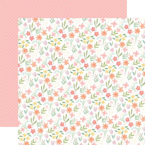 Carta Bella - Here Comes Easter - 12x12 Single Sheet / Easter Blooms