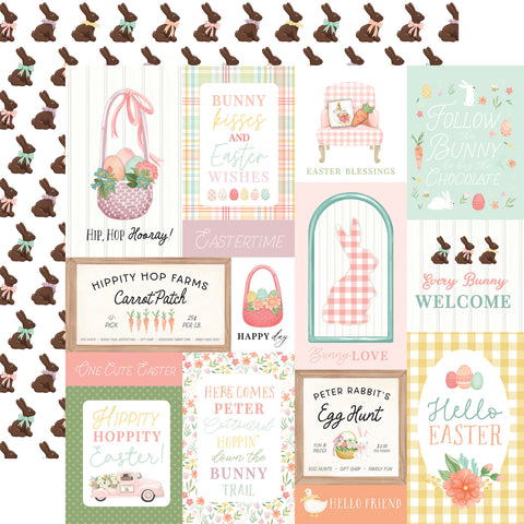 Carta Bella - Here Comes Easter - 12x12 Single Sheet / Multi Journaling Cards