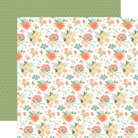 Carta Bella - Here Comes Spring - 12x12 Single Sheet / Sunny Floral