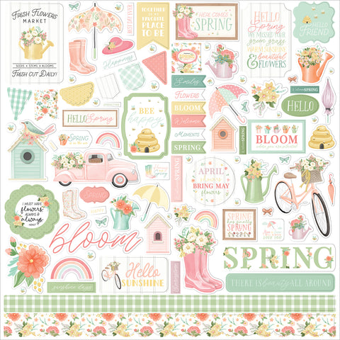 Carta Bella - Here Comes Spring - 12x12 Element Sticker Sheet