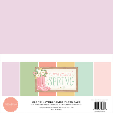 Carta Bella - Here Comes Spring - 12x12 Coordinating Solids Kit