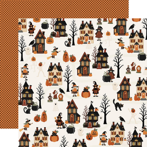 Carta Bella - Handmade Halloween - 12x12 Single Sheets/ Haunted Halloween Street