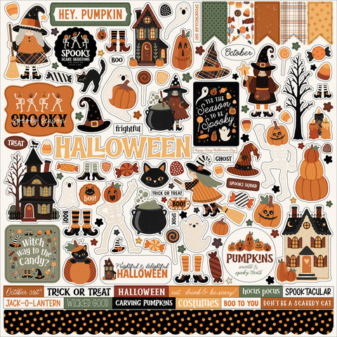 Carta Bella - Handmade Halloween - Element Sticker Sheet