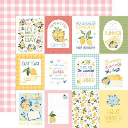 Carta Bella - Lemonade - 12x12 Single Sheets / 3x4 Journaling Cards