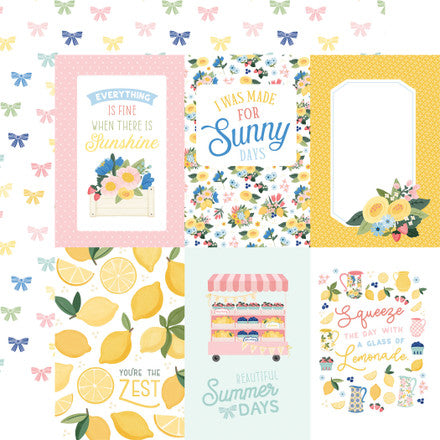 Carta Bella - Lemonade - 12x12 Single Sheets / 4x6 Journaling Cards