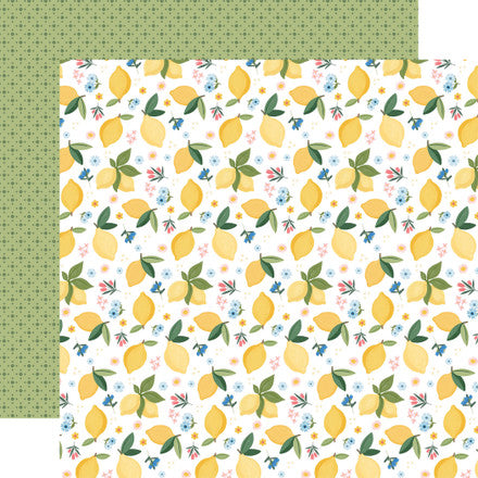 Carta Bella - Lemonade - 12x12 Single Sheets / Squeeze The Day Lemons