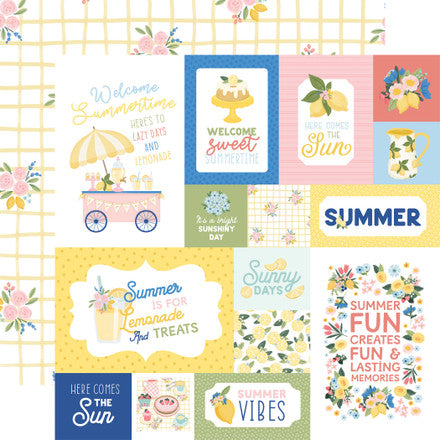 Carta Bella - Lemonade - 12x12 Single Sheets / Multi Journaling Cards