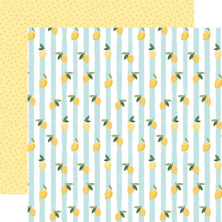 Carta Bella - Lemonade - 12x12 Single Sheets / Lemonade Stripes