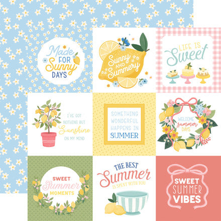 Carta Bella - Lemonade - 12x12 Single Sheets / 4x4 Journaling Cards