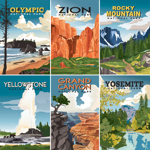 Carta Bella - National Parks - 12x12 Single Sheet - Explore Post Cards