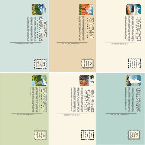 Carta Bella - National Parks - 12x12 Single Sheet - Explore Post Cards
