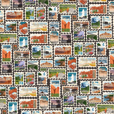 Carta Bella - National Parks - 12x12 Single Sheet - National Park Stamps
