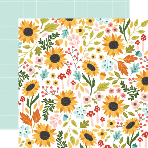 Carta Bella - Sunflower Summer - 12x12 Single Sheet / Sunflower Garden