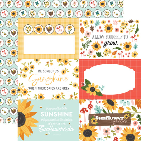 Carta Bella - Sunflower Summer - 12x12 Single Sheet / 6x4 Journaling Cards