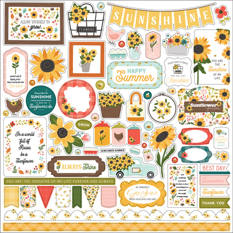 Carta Bella - Sunflower Summer - 12x12 Element Sticker Sheet