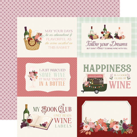 Carta Bella - Wine - 12x12 Single Sheets - Wine Journaling Cards