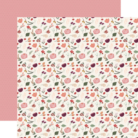 Carta Bella - Wine - 12x12 Single Sheets - Feeling Fine Floral
