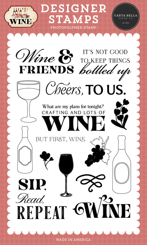 Carta Bella - Wine - Stamp Set - Wine and Friends