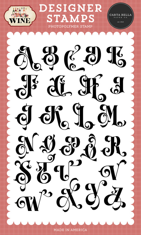 Carta Bella - Wine - Stamp Set - Flourish Alphabet