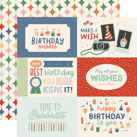Carta Bella - They Say It's Your Birthday - 12x12 Single Sheets - 6x4 Journaling Cards