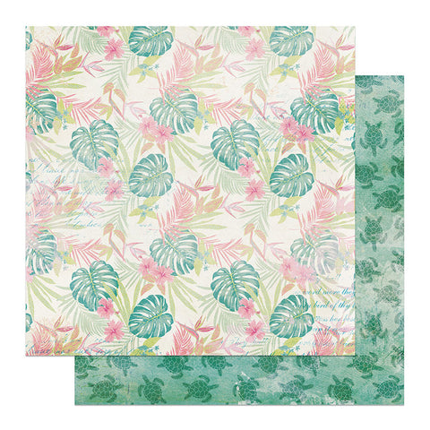 Photo Play - Coco Paradise - 12x12 Single Sheets - Tropical Floral