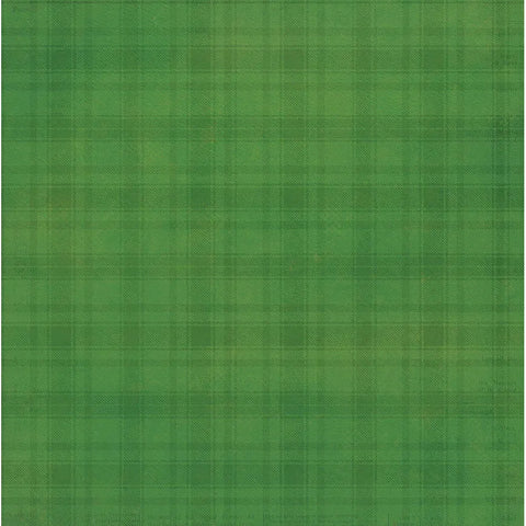 Photo Play - Christmas Junque- 12x12 Single Sheets / Cream Green Plaid