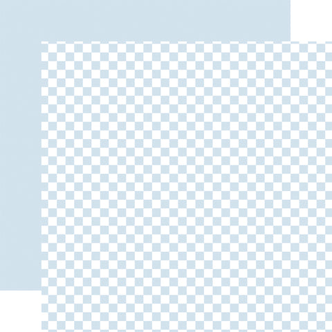 Echo Park - Checkerboard - Spring - 12x12 Single Sheet / Baby Blue