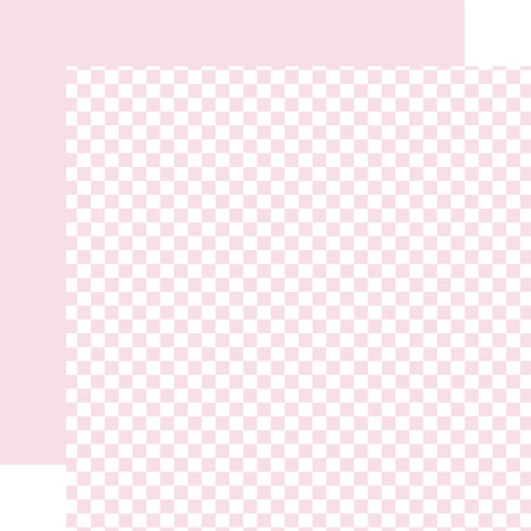 Echo Park - Checkerboard - Spring - 12x12 Single Sheet / Powder Pink