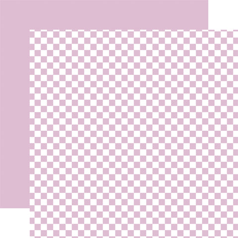 Echo Park - Checkerboard - Spring - 12x12 Single Sheet / Lavender