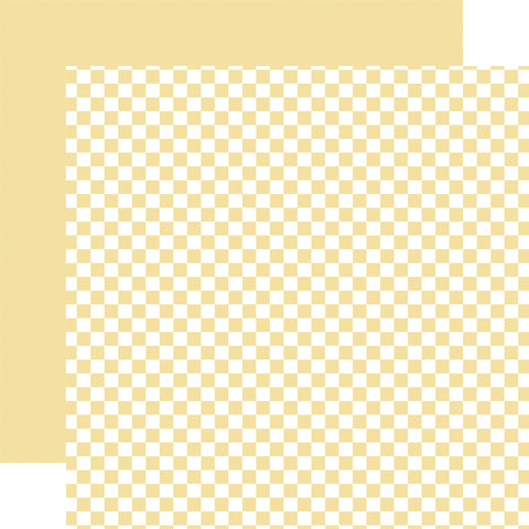 Echo Park - Checkerboard - Spring - 12x12 Single Sheet / Yellow