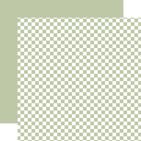 Echo Park - Checkerboard - Spring - 12x12 Single Sheet / Celery