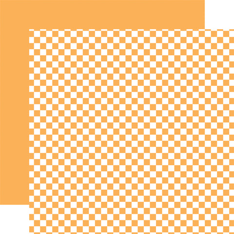 Echo Park - Checkerboard - Spring - 12x12 Single Sheet / Carrot