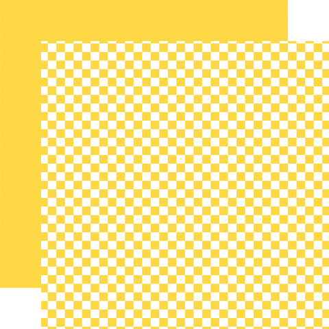 Echo Park - Checkerboard - Summer - 12x12 Single Sheet / Sunshine