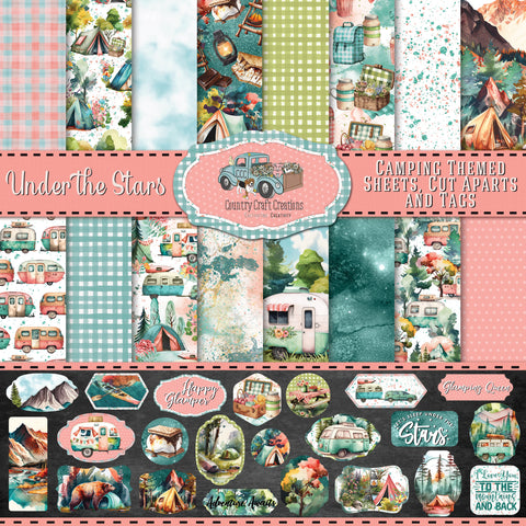 Country Craft Creations - Under the Stars - 12x12 - 27 Sheet Collection Pack with Die Cuts