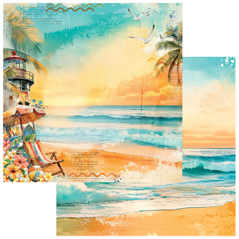 49 & Market - Beach Vibes - 12x12 Single Sheets - Seashells