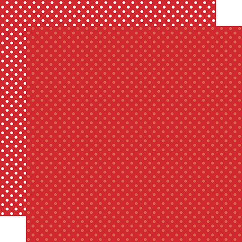Echo Park - Dots Cardstock 12 x 12 Single Sheets / Red