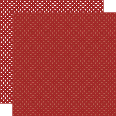 Echo Park - Dots Cardstock 12 x 12 Single Sheets / Burgundy