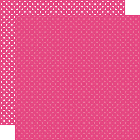 Echo Park - Dots Cardstock 12 x 12 Single Sheets / Hot Pink