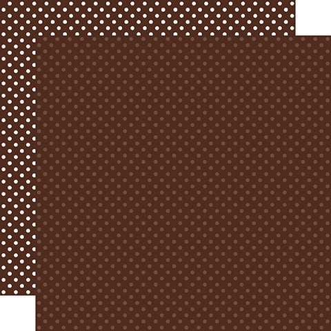 Echo Park - Dots Cardstock 12 x 12 Single Sheets / Brown