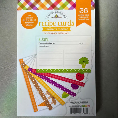 Doodlebug - Farmers Market Collection - Recipe Cards - 7893