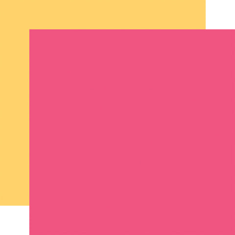 Echo Park - Fairy Garden - 12x12 Single Sheet - Coordinating Solids - Dk Pink/Yellow