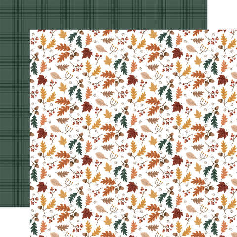 Echo Park - Feels Like Fall - 12x12 Single Sheets/ Fallen Fall Foliage