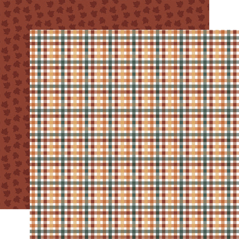 Echo Park - Feels Like Fall - 12x12 Single Sheets/ Autumnal Plaid