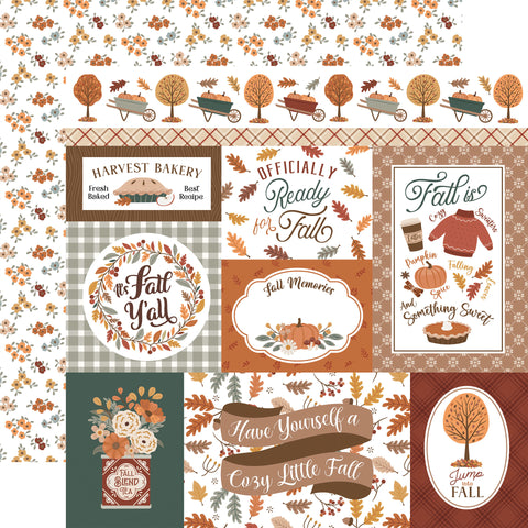 Echo Park - Feels Like Fall - 12x12 Single Sheets/ Fall Journaling Cards