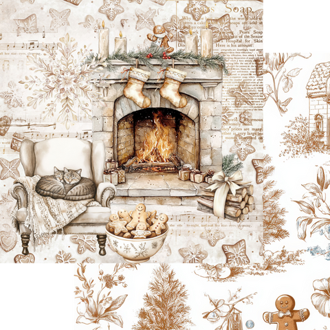 Country Craft Creations -  Gingerbread Village - 12x12  - Cotton Bristol