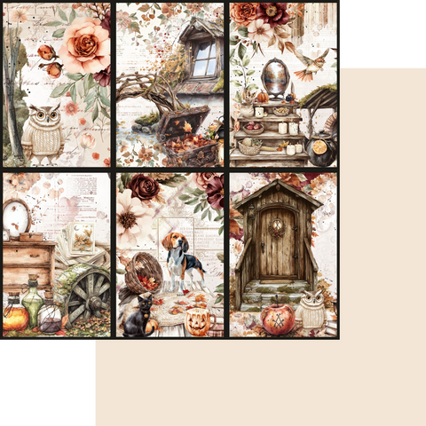 Country Craft Creations -  Amber Leaves & Eerie Things - 12x12  - Cotton Bristol