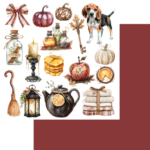 Country Craft Creations -  Amber Leaves & Eerie Things - 12x12  - Cotton Bristol