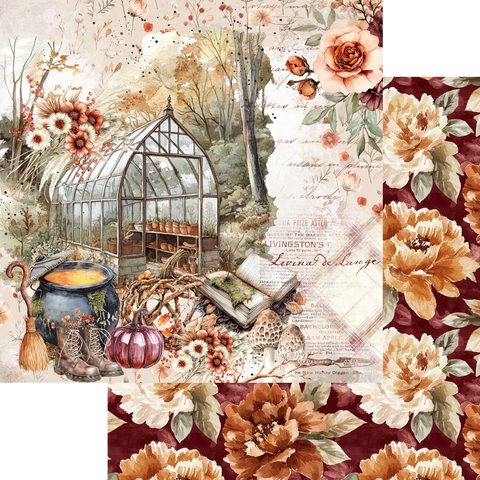 Country Craft Creations -  Amber Leaves & Eerie Things - 12x12  - Cotton Bristol