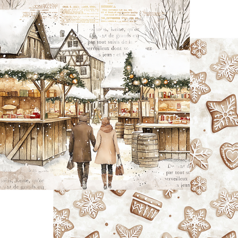 Country Craft Creations -  Gingerbread Village - 12x12  - Cotton Bristol