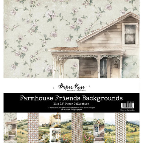 Paper Rose - Farmhouse Friends - Backgrounds 12x12 Paper Collection